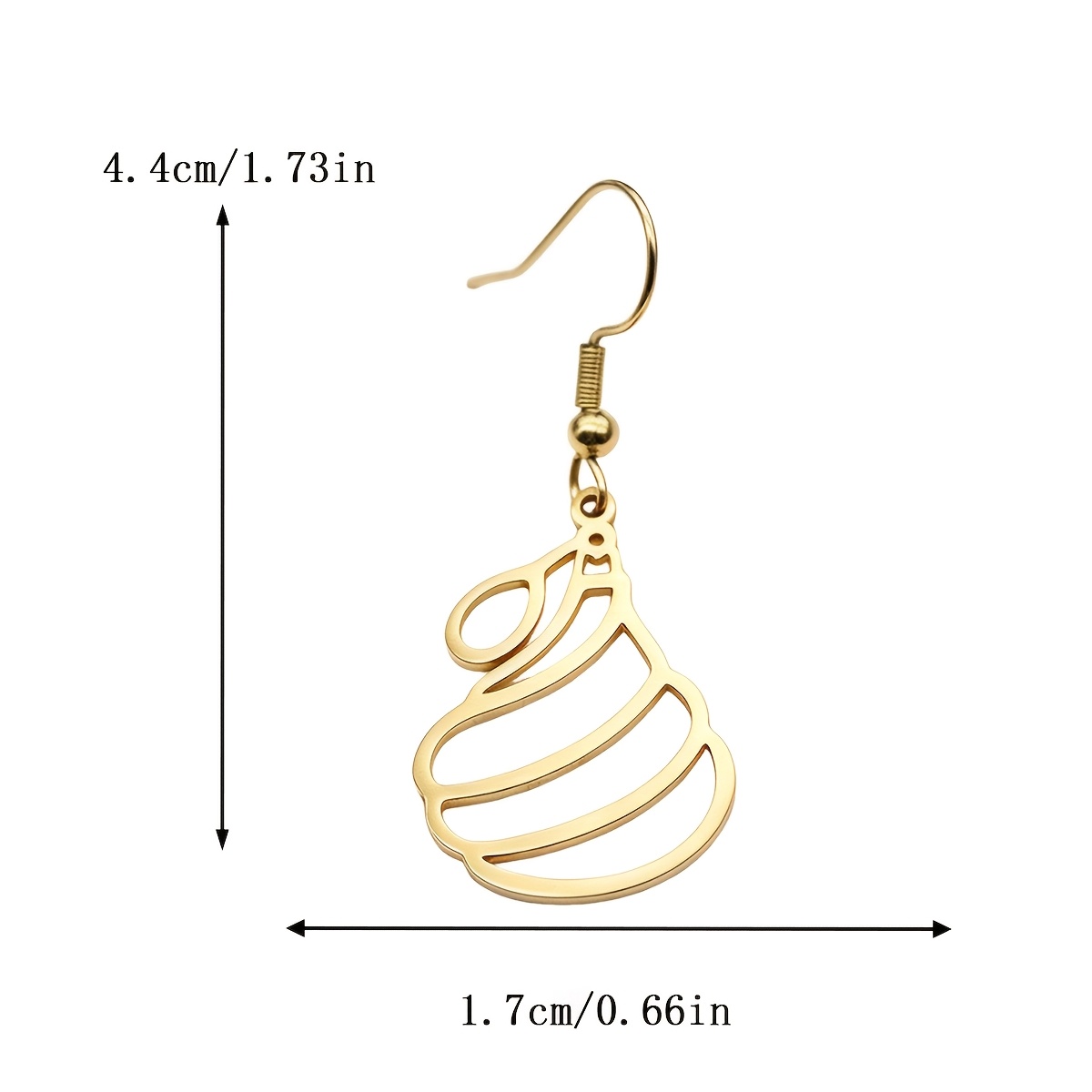 Women's Minimalist Hollow Line Ice Cream Dangle Hook Earrings